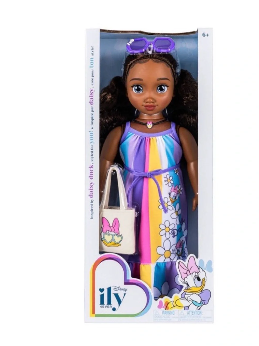 Fashion Doll in Purple Rainbow Dress